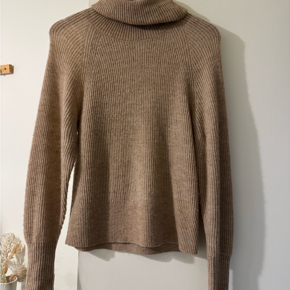 Quince Alpaca Wool blend Tan Turtleneck Sweater XS - Picture 2 of 5